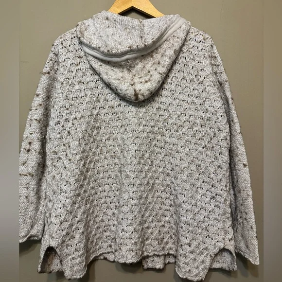 FREE PEOPLE Turn Up The Sun Speckled Toggle Button Zip Up Hooded Cardigan - Picture 2 of 15